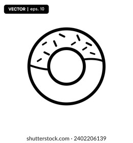 Icono de donuts,ilustración vectorial. ilustración de icono de donuts aislada en fondo blanco.eps