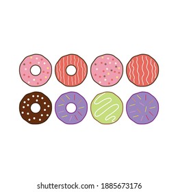 Donuts illustration logo vector template