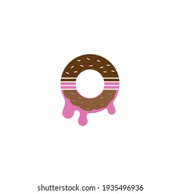 Plantilla vectorial de logotipo de ilustración de donuts