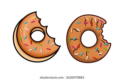 Donuts Illustration Vector Drawn Design Set