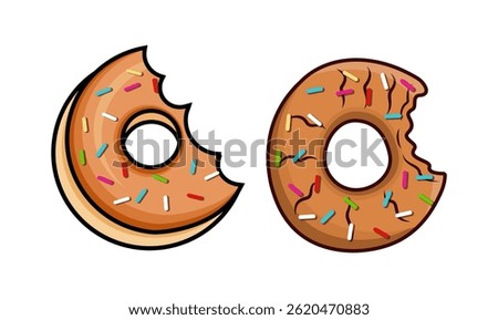 Donuts Illustration Vector Drawn Design Set