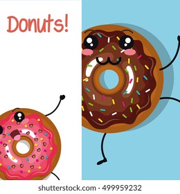 donuts kawaii cartoon