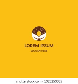 Donuts With Leaf Nature Logo Design