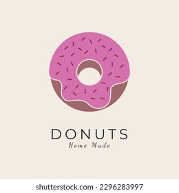 Donuts Linie Logo Design Vektorgrafik