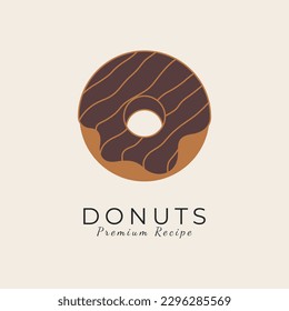 ilustración vectorial del diseño del logotipo de arte de línea de donuts