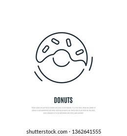 Donuts line icon. Bakery symbol. Liner style. Vector illustration.
