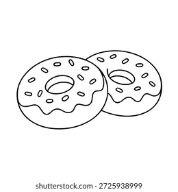Icono del Vector del logotipo de la línea de las donas en un fondo blanco
Icono del logotipo de la línea de Vector