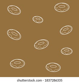 donuts line vector illustration, pattern