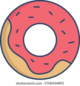 donuts linear color icon design