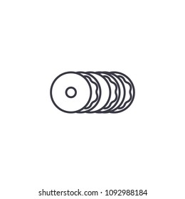 Donuts linear icon concept. Donuts line vector sign, symbol, illustration.