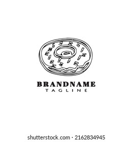 donuts logo cartoon design symbol icon black modern isolated vector illustration