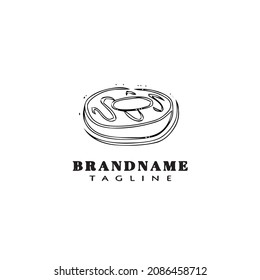 donuts logo cartoon design template icon black modern vector illustration