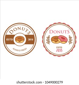 Donuts logo collection in rero style