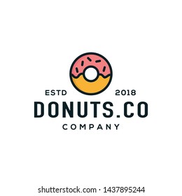 Donuts logo design concept. Suitable for donut store logo.