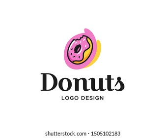 Donuts logo design. Logo vector template