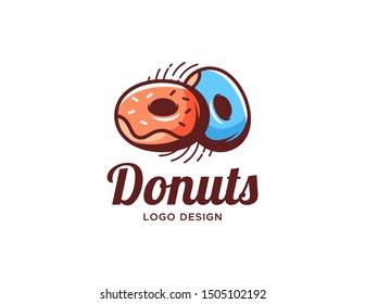 Donuts logo design. Logo vector template