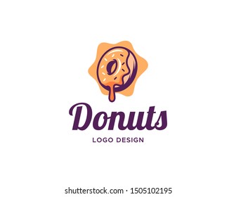 Donuts logo design. Logo vector template