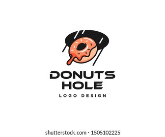 Donuts logo design. Logo vector template. Donuts hole logo design concept.