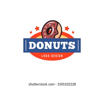 Donuts logo design. Logo vector template