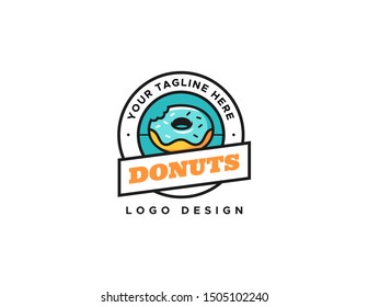 Donuts logo design. Logo vector template