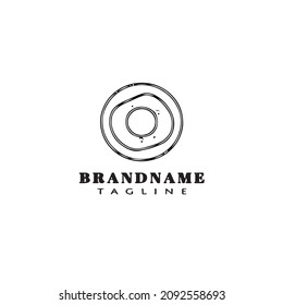 donuts logo icon cartoon design template modern vector black