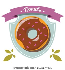 Donuts logo. Vector illustration isolated on background.
