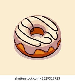 Donuts Logo Vektor mit weißer Schokoladensoße