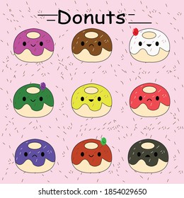 Donuts looks from the sides donuts that has been  Premium Vector