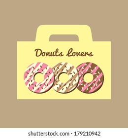 Donuts Lovers Box Vector Illustration