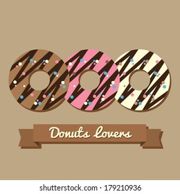 Donuts Lovers Vector Illustration