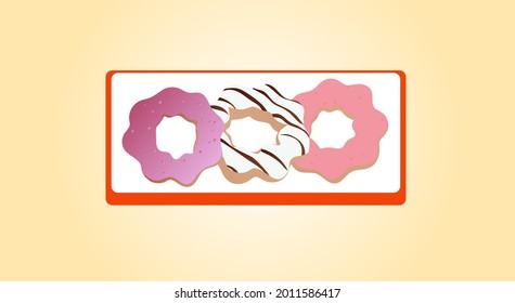 Donuts Many Flavors Vector Illustration