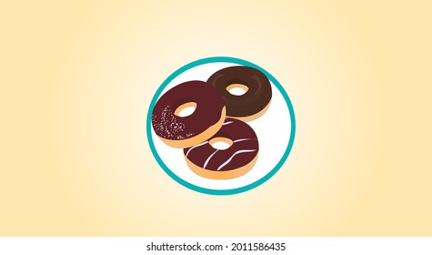 Donuts Many Flavors Vector Illustration