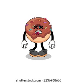 donuts mascot illustration is dead , character design