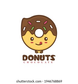 donuts mascot template. with a cute smile on her face