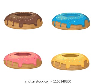 Donuts multicolored, vector illustration