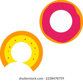 donuts on a black background..