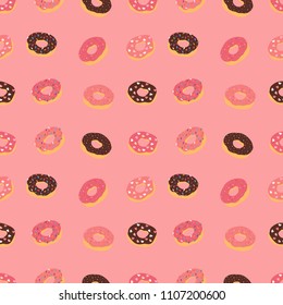 donuts on pink seamless pattern Gift Wrap wallpaper background 