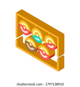 donuts on plate isometric icon vector. donuts on plate sign. isolated symbol illustration