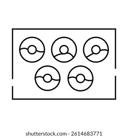 donuts on plate line icon vector. donuts on plate sign. isolated contour symbol black illustration