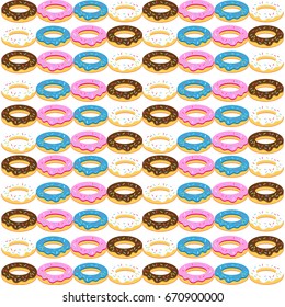 Donuts on white background. Vector illustration