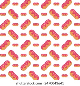 Donuts operable trendy multicolor repeating pattern vector illustration design