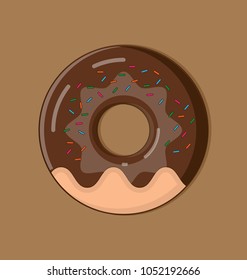 Donuts outline Design on brown background