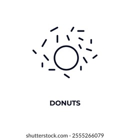 donuts  outline icon. Linear vector from food concept. Thin line donuts  icon isolated on white background