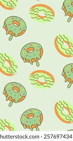 Donuts pattern background. Donuts illustration pattern. Donuts background. Perfect for fabric, textile, wallpaper, decor, illustration, print, packaging of products. SSTKbackgrounds