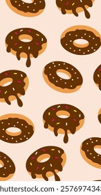 Donuts pattern background. Donuts illustration pattern. Donuts background. Perfect for fabric, textile, wallpaper, decor, illustration, print, packaging of products. SSTKbackgrounds