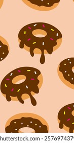 Donuts pattern background. Donuts illustration pattern. Donuts background. Perfect for fabric, textile, wallpaper, decor, illustration, print, packaging of products. SSTKbackgrounds