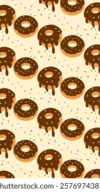 Donuts pattern background. Donuts illustration pattern. Donuts background. Perfect for fabric, textile, wallpaper, decor, illustration, print, packaging of products. SSTKbackgrounds