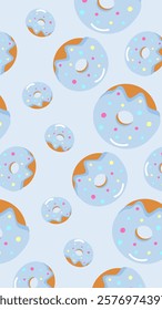 Donuts pattern background. Donuts illustration pattern. Donuts background. Perfect for fabric, textile, wallpaper, decor, illustration, print, packaging of products. SSTKbackgrounds