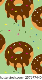 Donuts pattern background. Donuts illustration pattern. Donuts background. Perfect for fabric, textile, wallpaper, decor, illustration, print, packaging of products. SSTKbackgrounds