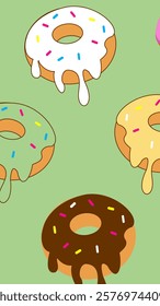 Donuts pattern background. Donuts illustration pattern. Donuts background. Perfect for fabric, textile, wallpaper, decor, illustration, print, packaging of products. SSTKbackgrounds